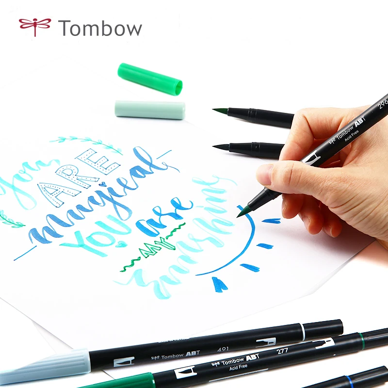 TOMBOW ABT набор из двух кисточек для художественных маркеров 10 цветов акварельных с