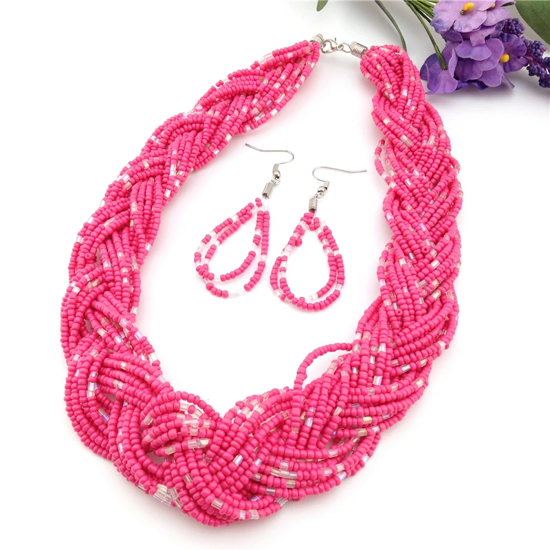 Классические нигерийские Свадебные красные высококачественные бусины плетеные