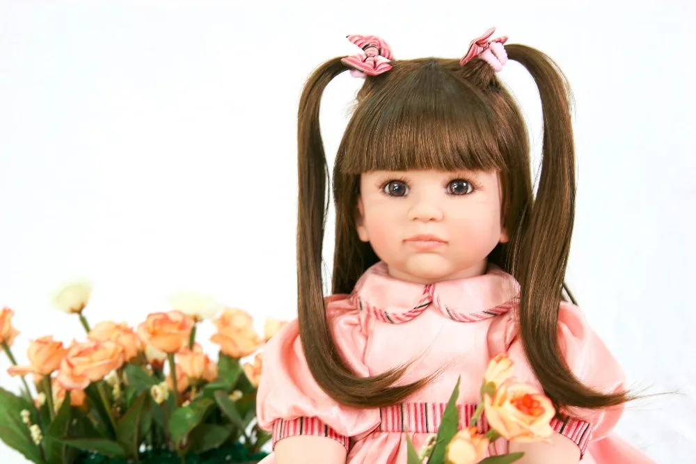 Высококачественная дизайнерская кукла Рапунцель 60 см большая кукла Boneca Bebe Reborn Dolls 3/4 силиконовая кукла Reborn Baby в юбке принцессы бутик DIY игрушка