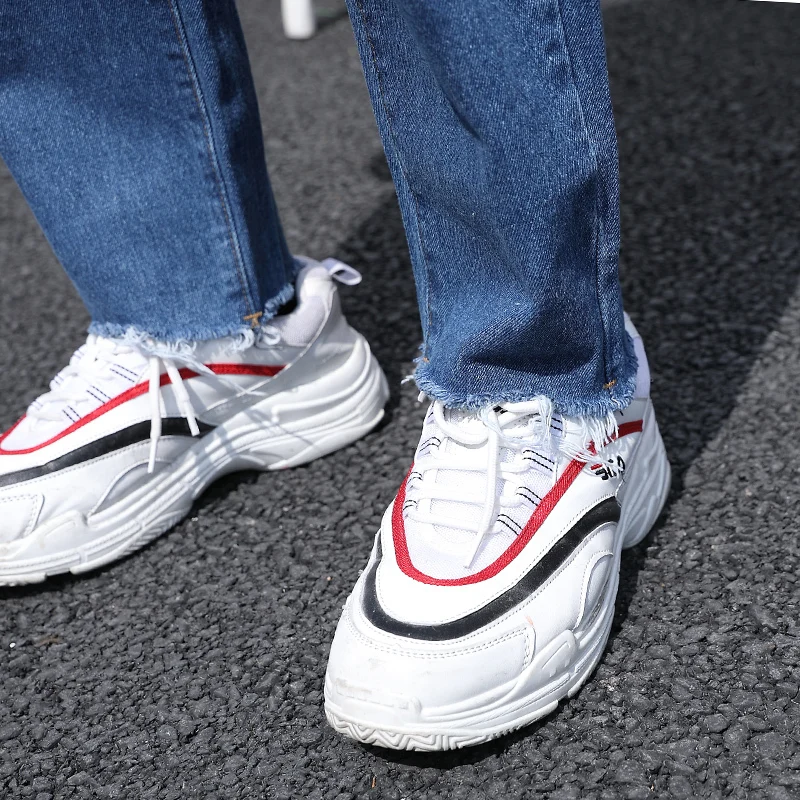 Мужские джинсы в стиле Харадзюку повседневные Прямые с широкими ножками