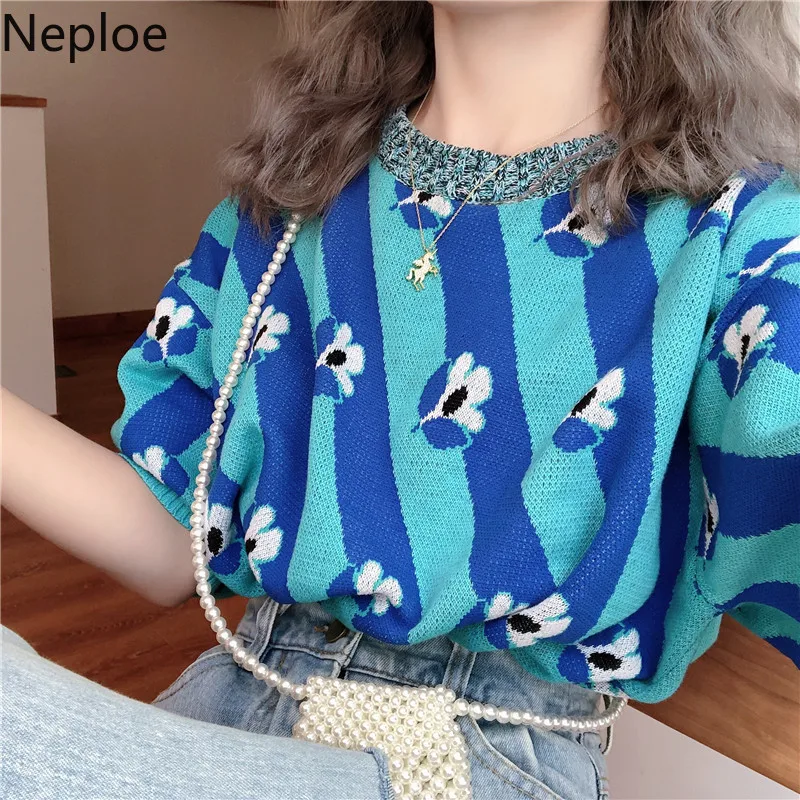Женские трикотажные футболки Neploe Ice летние с круглым вырезом и коротким рукавом
