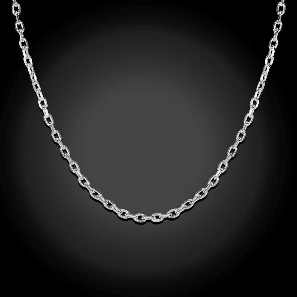 2 мм Rolo звено цепи Европа 925 Стерлинговое серебро базовый дизайн цепочка с