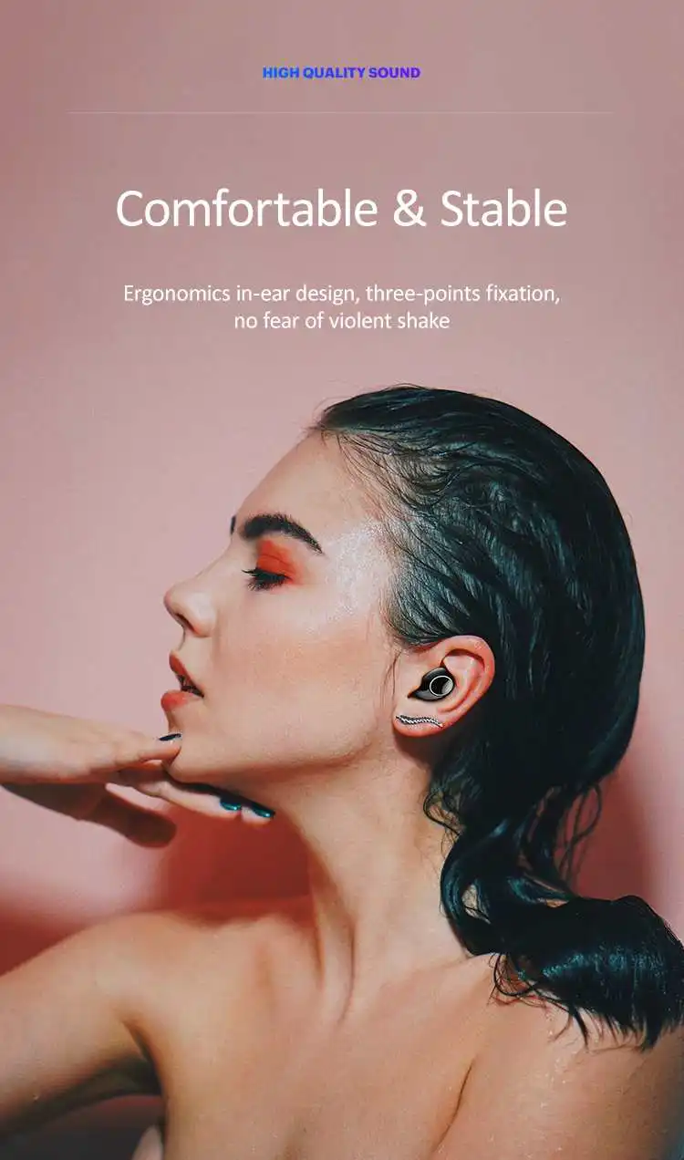 Usams US-LI001 TWS Wireless bluetooth 5.0 Earphone Stereo Smart Touch Noise Reduction Bilateral Call with Charging Box