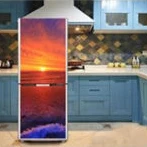 Золотой 3D самоклеющаяся посудомоечная машина холодильник обертывание наклейка на холодильник детский художественный Холодильник Дверь обои-покрытие - Цвет: Золотой
