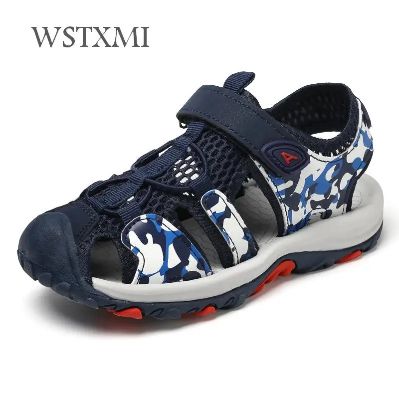 Летние детские пляжные сандалии для мальчика сетчатые девочек Спортивная