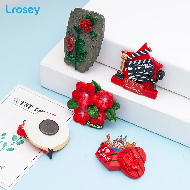 Гавайский красный магнит на холодильник в форме цветка сувенир Оскар кино