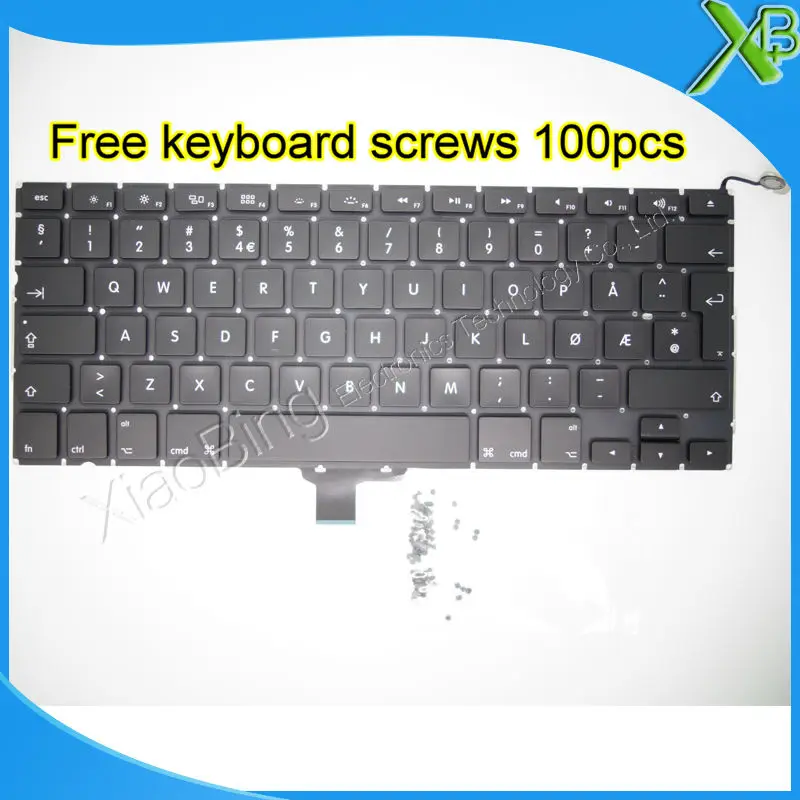 Новая клавиатура для MacBook Pro 13 3 &quotA1278 NO Norway винты клавиатуры 100 шт. 2008 2012 лет|a1278