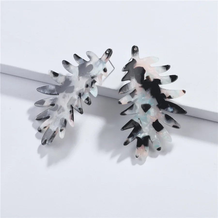 European Popular New Trendy Branch Plant Tree Leaf Resin Acrylic Earrings Women Statement Earring | Украшения и аксессуары