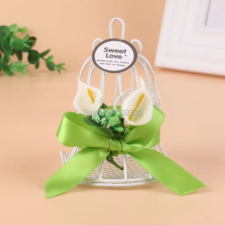 Лес Свадебный декор ремесла металлическая белая птичья клетка коробка конфет