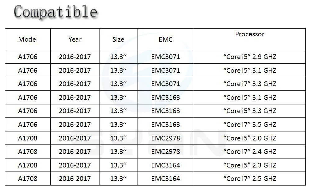 A1706 Полный ЖК-экран для macbook Pro 13,3 A1708 светодиодный ЖК-экран в сборе дисплей года