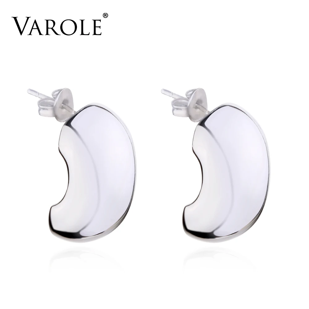 Silver Color VAROLE резьбовые серьги-кольца из нержавеющей стали золотой серебряный Цветной Круг Висячие серьги для женщин серьги ювелирные изделия Brincos - Окраска металла: Silver Color