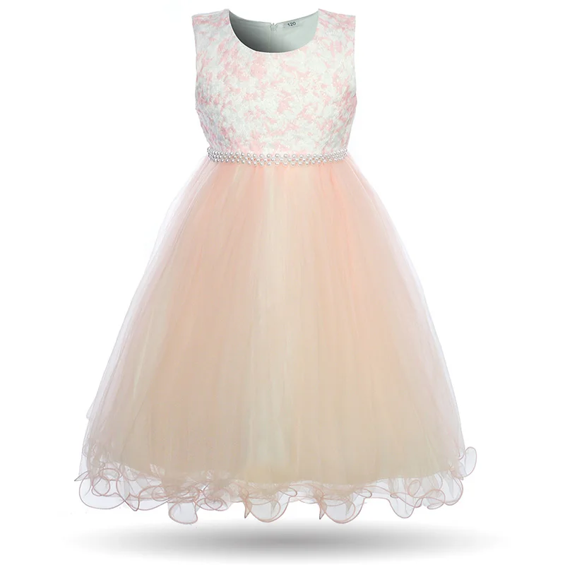 0217 Peach Pink Cielarko нарядное платье с цветочным узором для девочек; элегантные Детские платья на свадьбу и выпускной; торжественное бальное платье с цветочным рисунком; Брендовое платье для малышей на день рождения - Цвет: 0217 Peach Pink