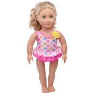 doll clothes pink swimsuit jumpsuit bikini toy accessories fit 18 inch girl doll and 43 cm baby dolls c537