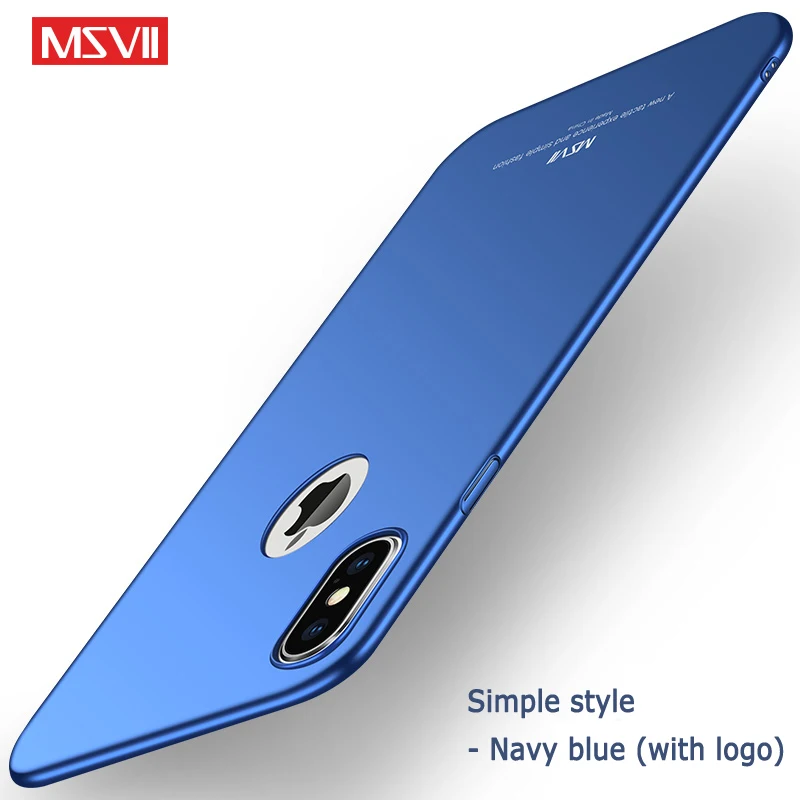 Simple Navy blue Для iphone X XS XR чехол MSVII Тонкий чехол для Apple iphone XS Max Coque ультра тонкий PC чехол для iphone XR чехол для iphone x - Цвет: Simple Navy blue