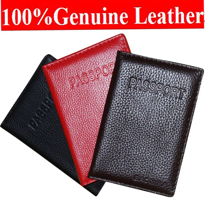 Женский и мужской кошелек из натуральной кожи защитный для паспорта с рукавом
