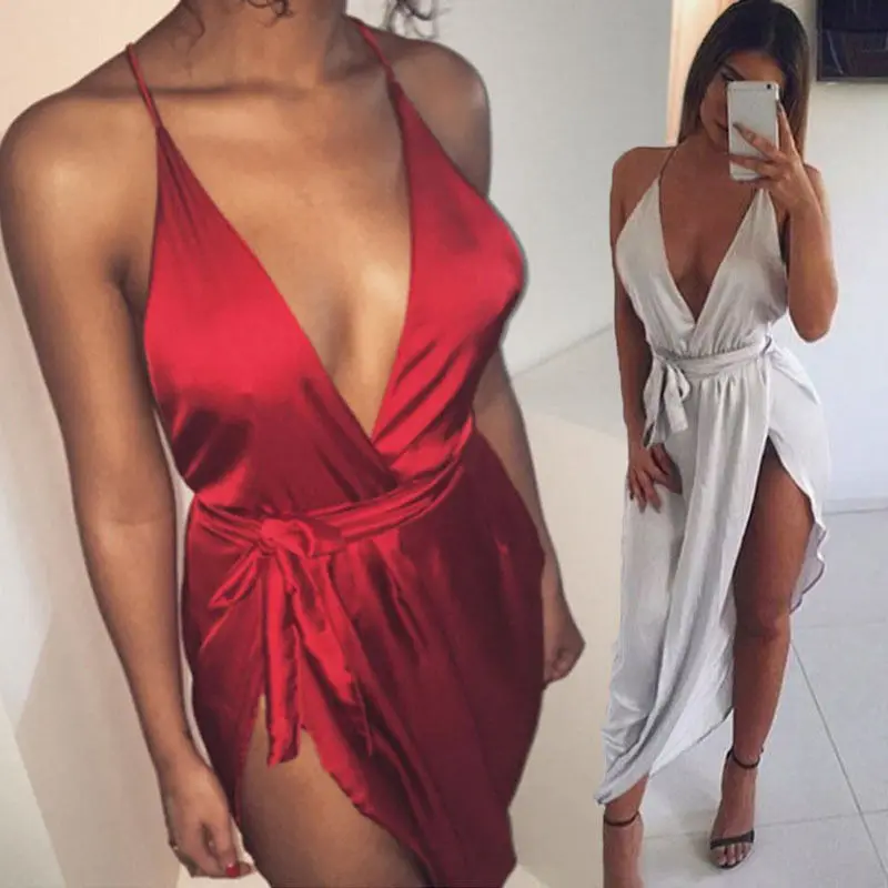Женские вечерние облегающие мини платья без рукавов на шнуровке с глубоким v