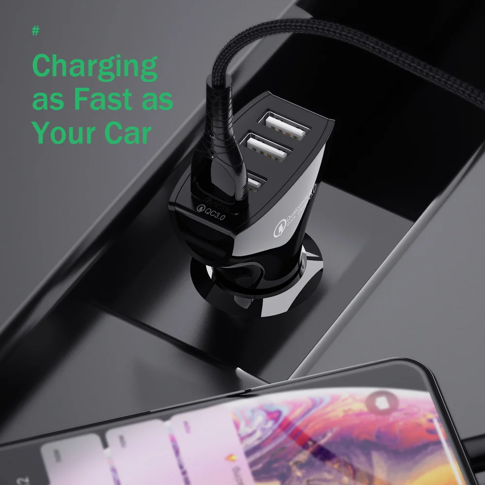 Автомобильное зарядное устройство YKZ USB Quick Charge 3 0 адаптер быстрой зарядки для