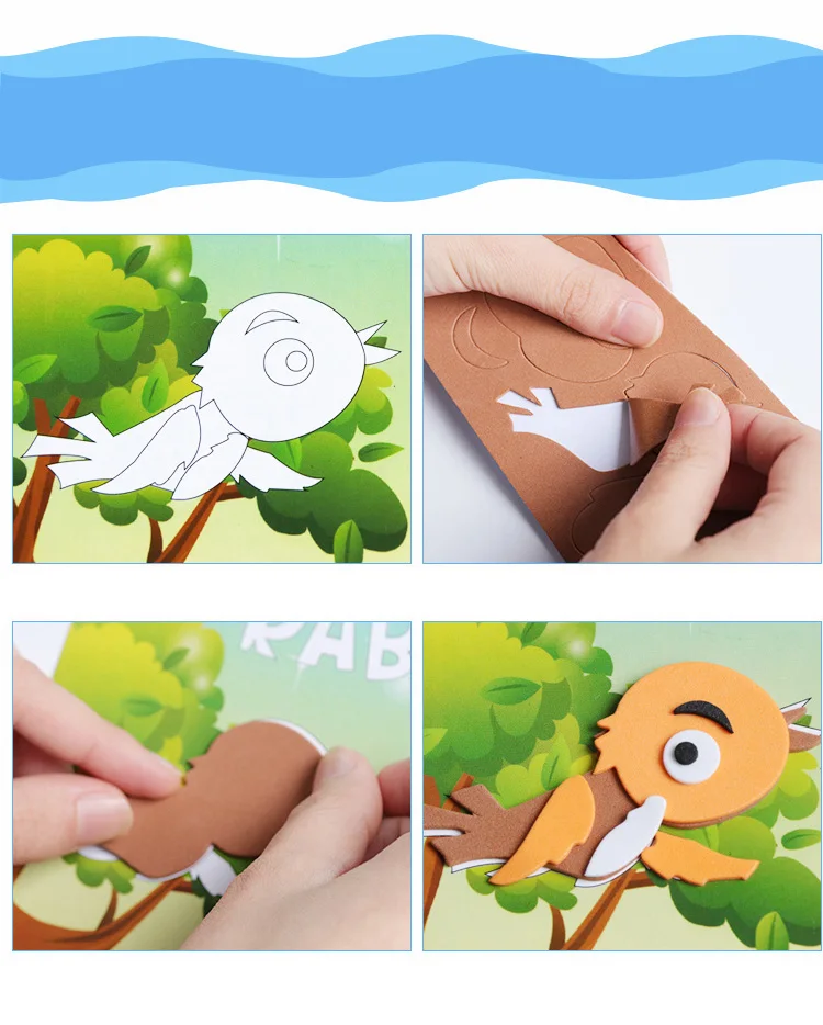 5 шт. ручной работы 3D Детские DIY Пена Мозаика стикер s Art EVA мультфильм Кристалл 3D стикер Творческие обучающие игрушки для детей