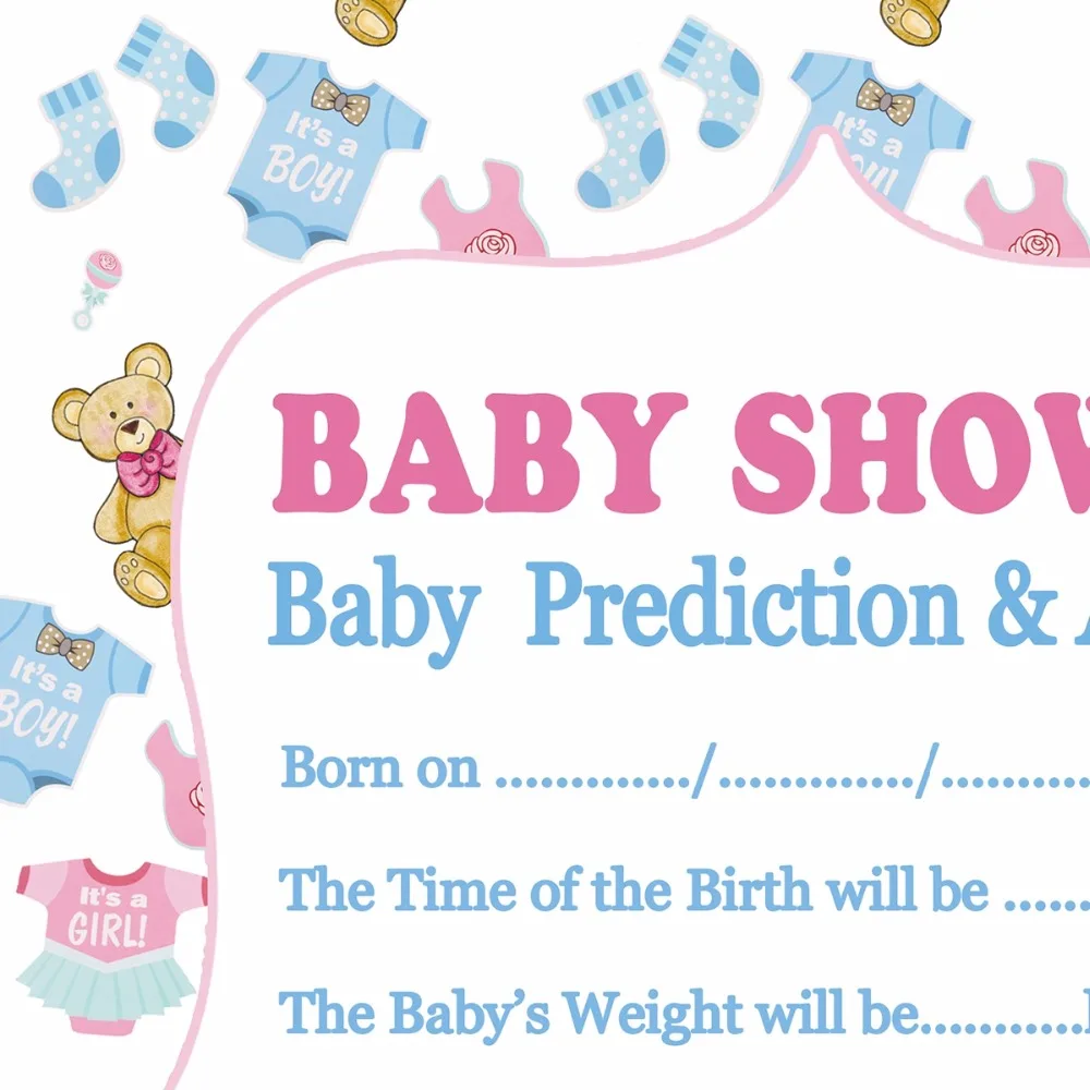 FENGRISE 10 шт. детский душ новинка для мамы советы Карты X Count красочная вечерняя