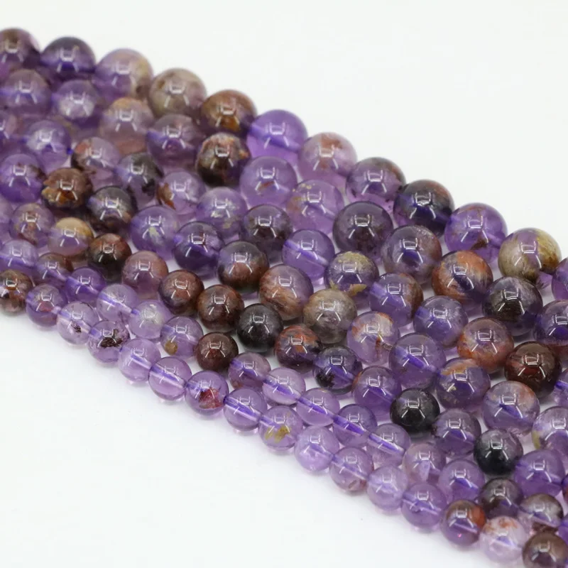 Элегантные фиолетовые Бусины Из Натурального Кристалла A + ghost 5 6 7 8 10 мм круглые