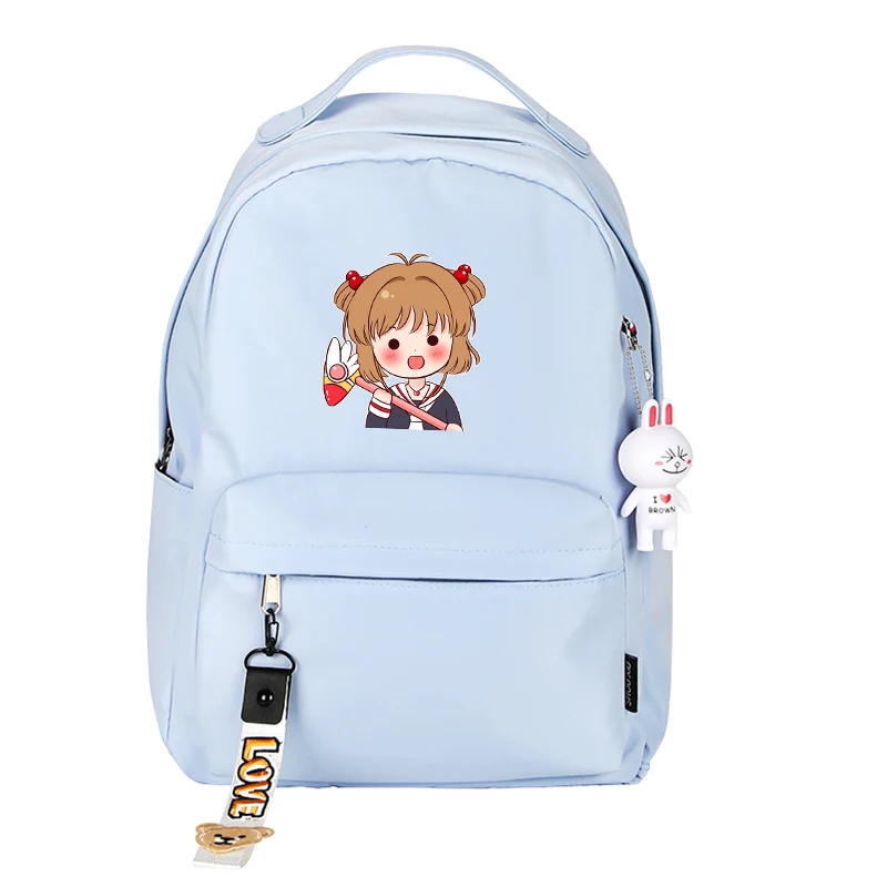 Аниме карта Captor SAKURA Kawaii женский рюкзак SAKURA милый рюкзак нейлоновые школьные сумки для девочек-подростков мультяшный рюкзак для путешествий