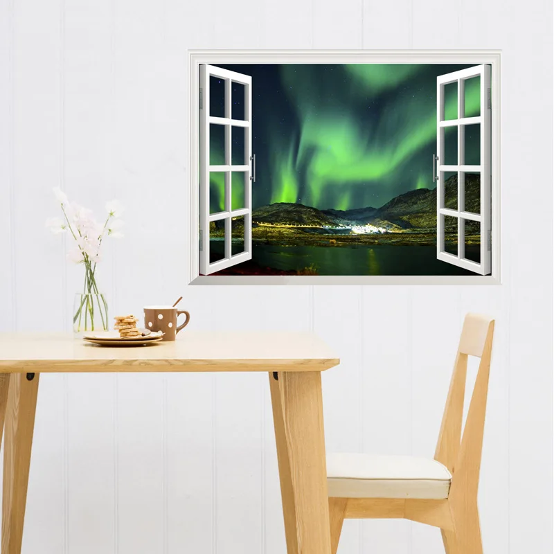 3D синяя Вселенная Галактика планета настенные наклейки для детской комнаты