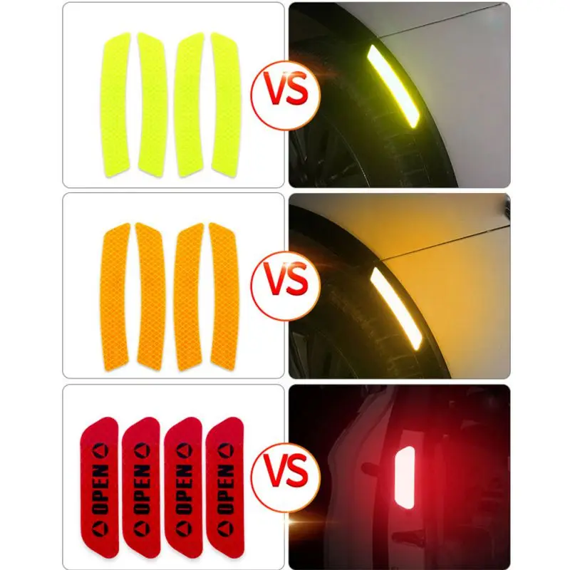 

ONEWELL Auto Car Wheel Reflective Safety Warning Strip Tape Car Bumper Reflective Strips Secure Reflector Stickers