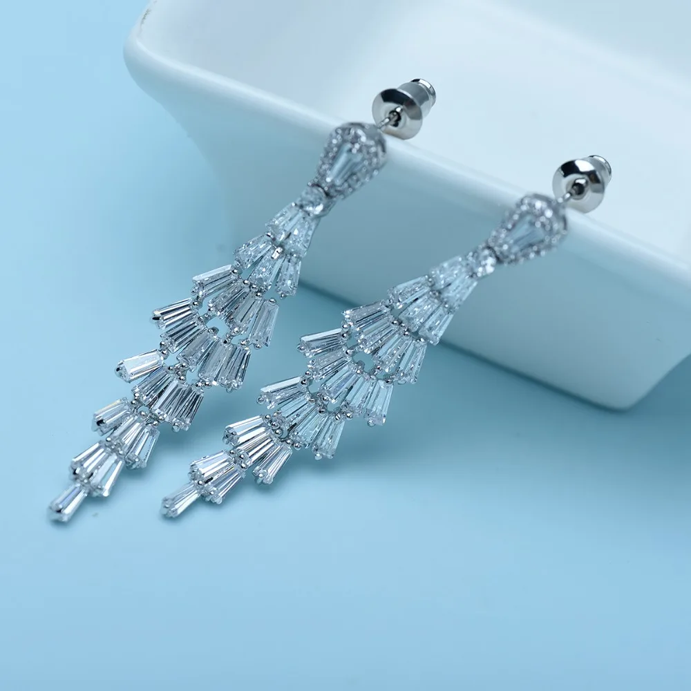 LUOTEEMI Белое золото Цвет 2016 Свадебные Новый класса люкс от Clear Cubic Zirconia в