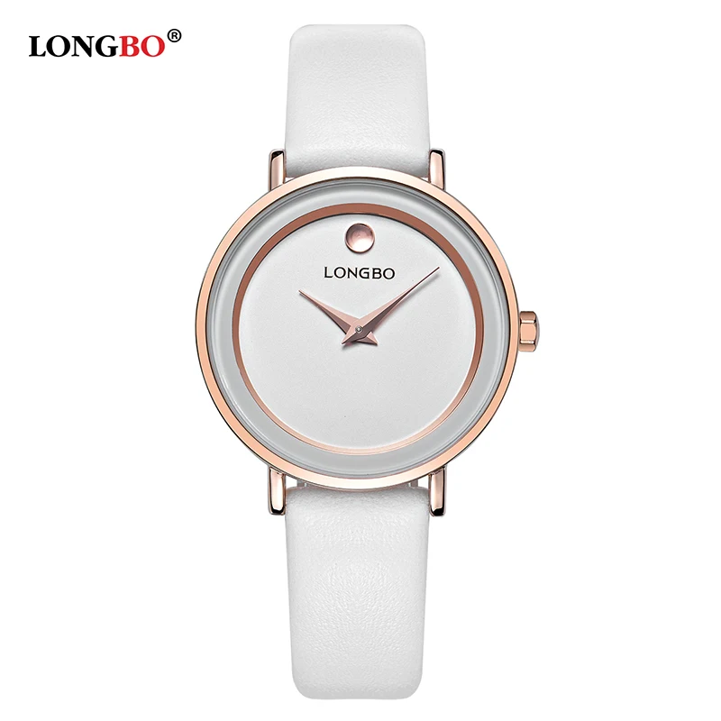 Reloj Mujer LONGBO простые женские часы модные кварцевые водонепроницаемый кожаный