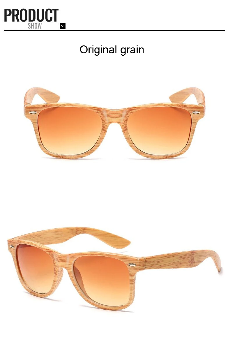 Fashion Square Sunglasses Women Designer Luxury Man/Women Black Sun Glasses Male Female Classic Vintage Imitation Wood Grain