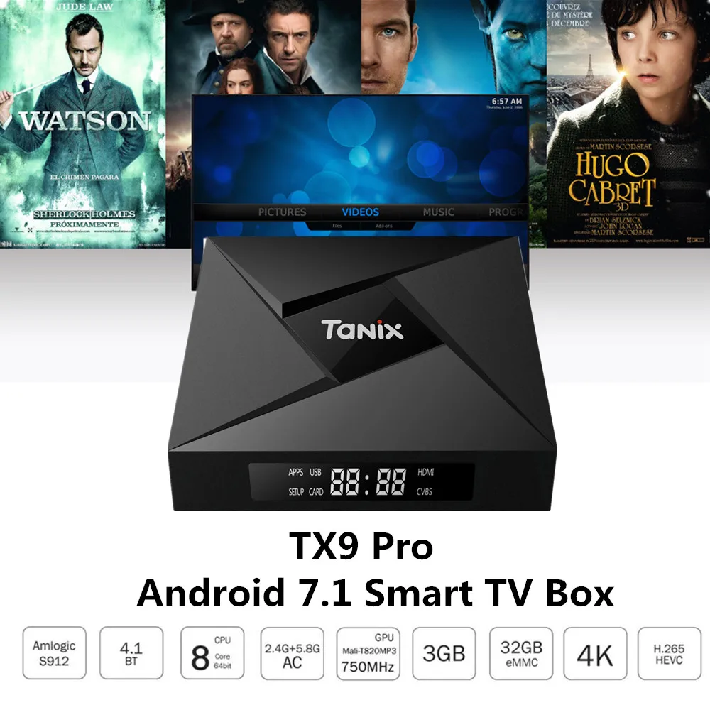 Tanix TX9 Pro ТВ Box Amlogic S912 Восьмиядерный компьютерной приставки к коробка Процессор