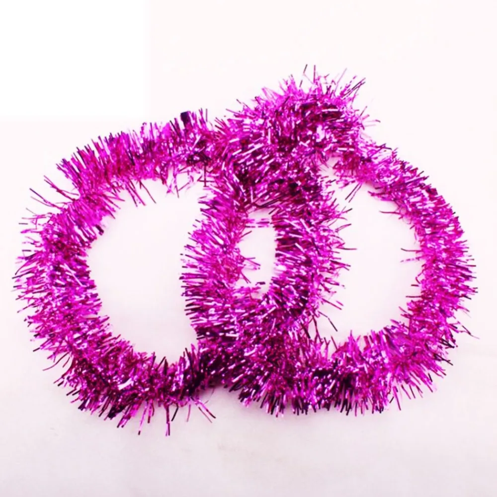 1 шт. 2 метра Рождественская елка праздничная мишура розовый зеленый серебристый