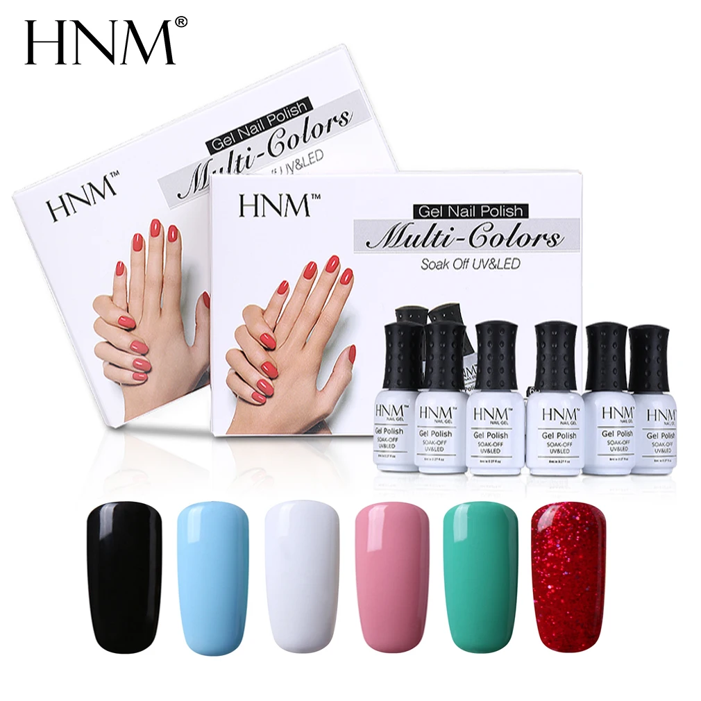 SET5 HNM 8 мл замачиваемый УФ-гель для ногтей 58 цветов Гель-лак Гибридный Полупостоянный Гель-лак Esmalte Гель-лак чернила - Цвет: SET5