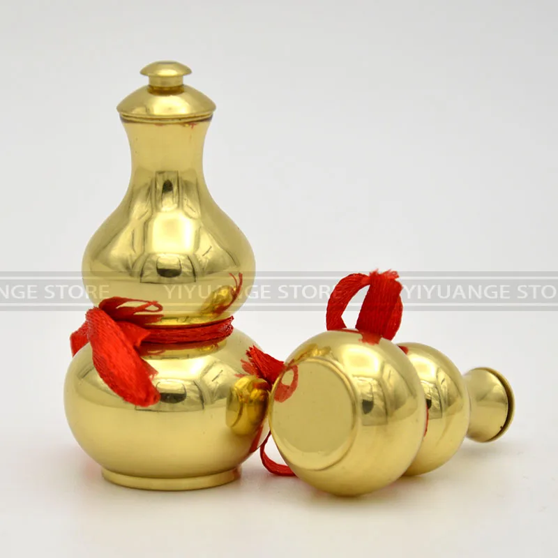 Открытая крышка в китайском стиле фэншуй Ву Лу Hu Lu медная Тыква амулет латунь