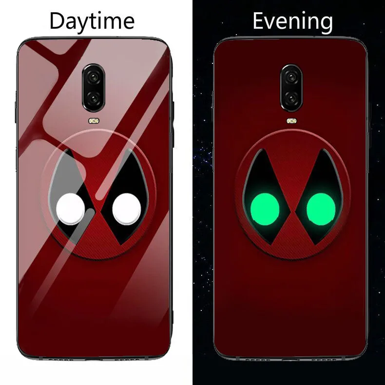 Deadpool 2 Чудо-яд Железный человек светящийся стеклянный чехол для телефона для Oneplus 7T 7 Pro 6T 6 5T 5 Мстители Бэтмен Черная пантера чехол - Цвет: Deadpool 2