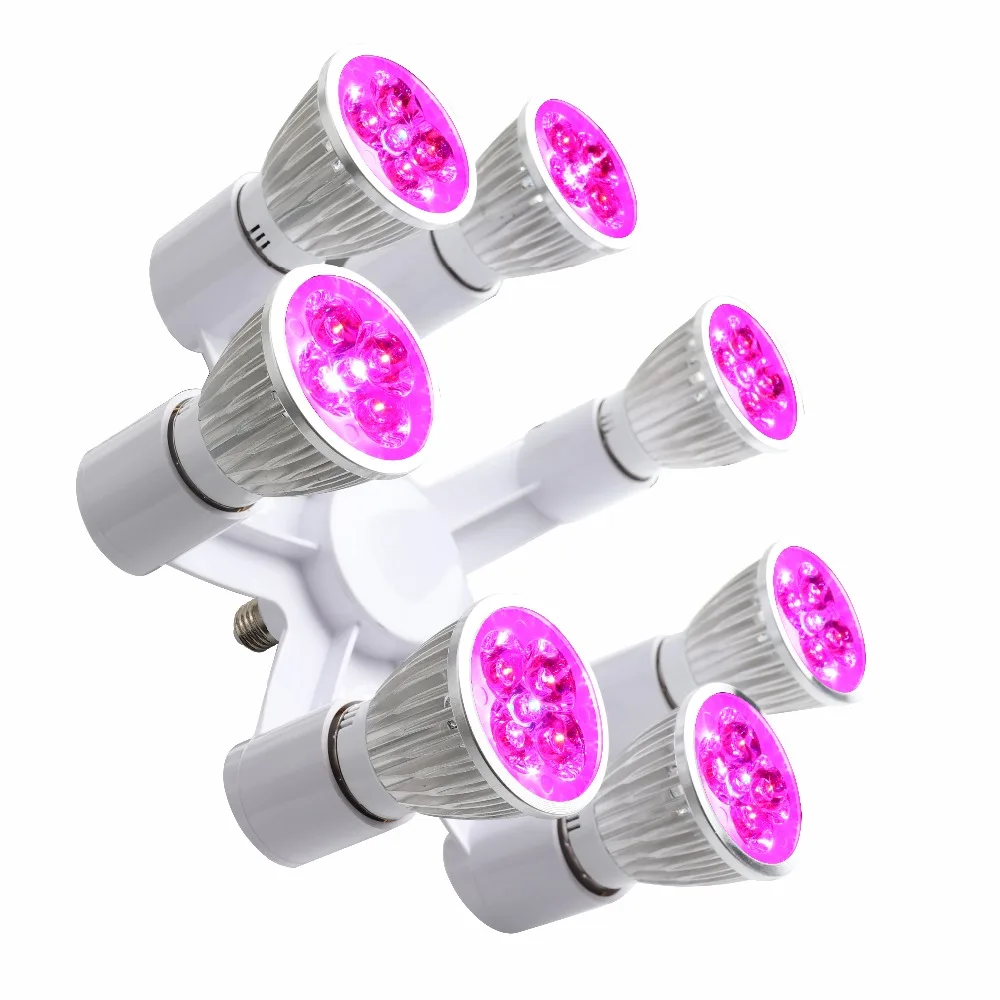 Светодиодсветильник лампа для растений высокая яркость 4 красных 1 синих лампы E27