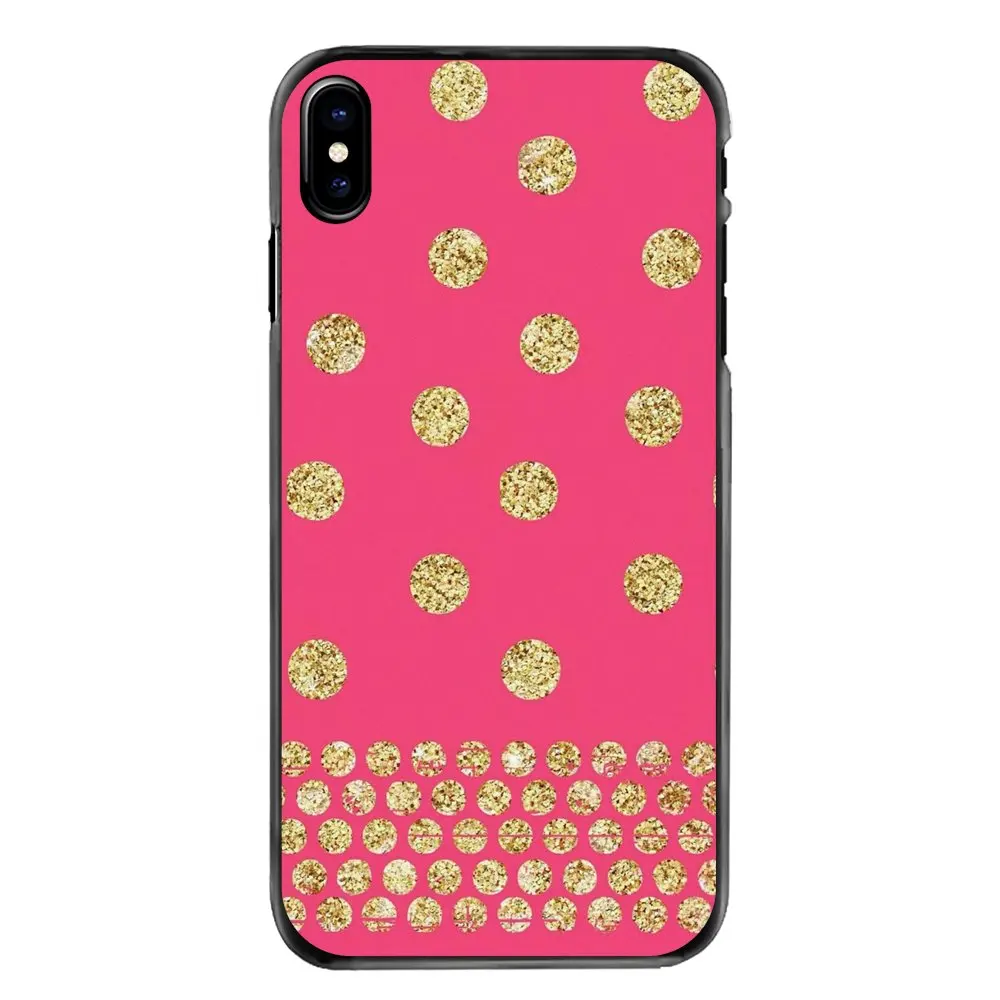 Красный розовый желтый золотой Confetti Dots искусства шаблон телефона Чехлы для iPhone 4