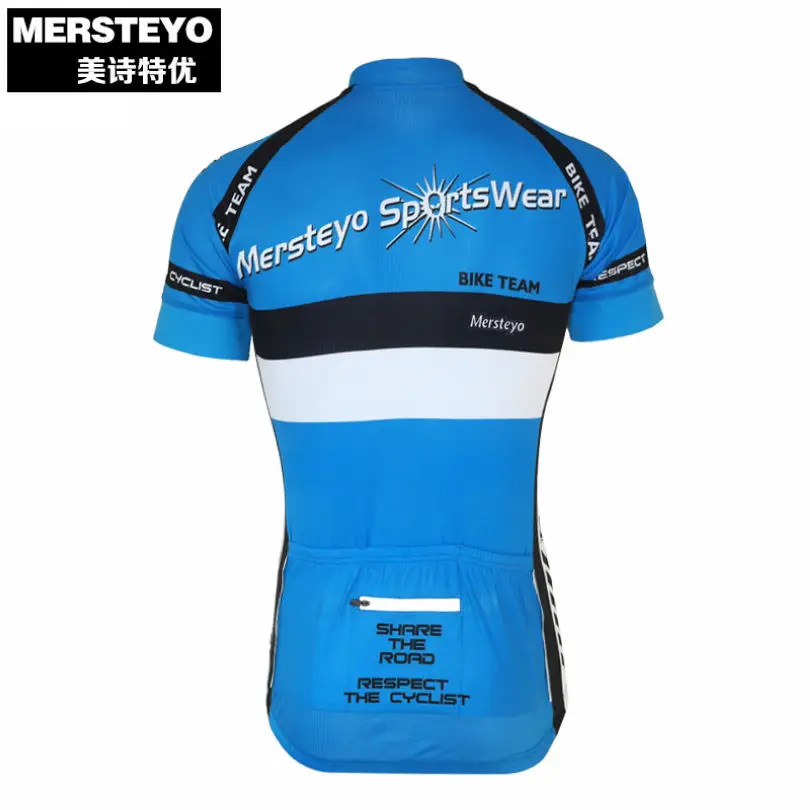 

MERSTEYO Men MTB Ropa Ciclismo Bike Breathable Clothing Short Sleeve Shirts Bicycle Cycling Jerseys Top Blue Size S-XXXL