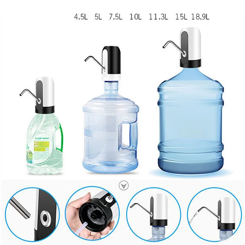 Насос Электрический для бутылок с водой Перезаряжаемый Usb дозатор питьевой воды