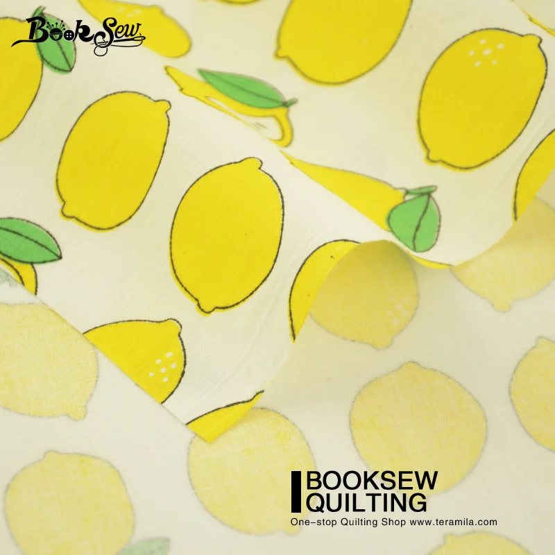 Booksew желтый лимонный дизайн 100% хлопок саржа текстильная ткань измеритель
