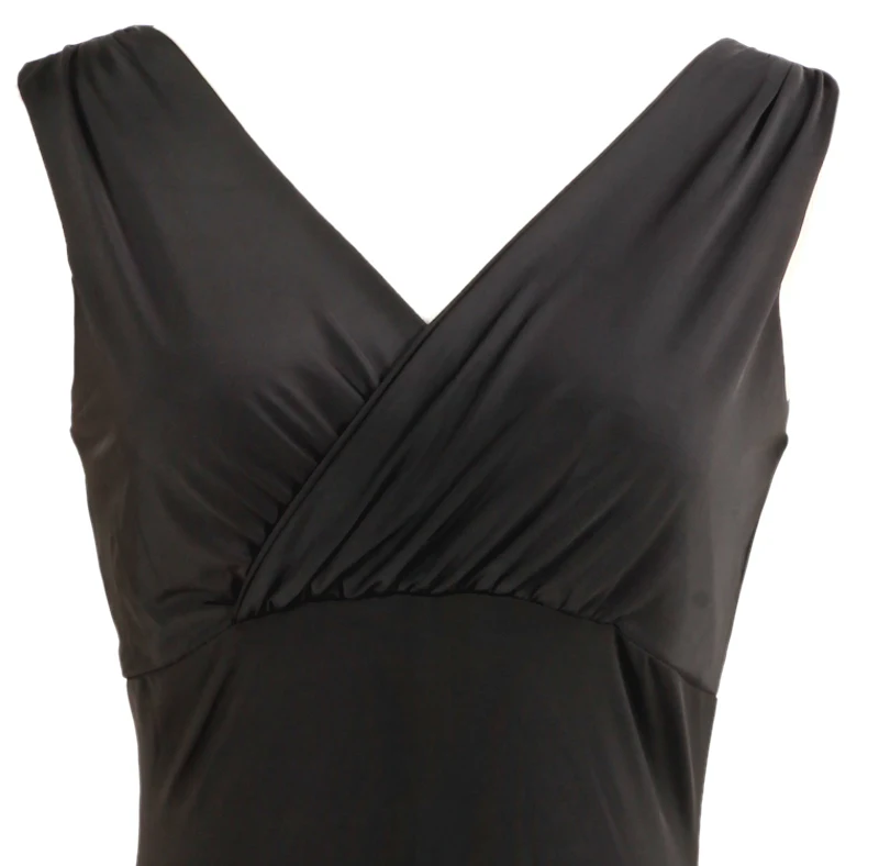 Модное женское платье без рукавов с v-образным вырезом черное для латинских