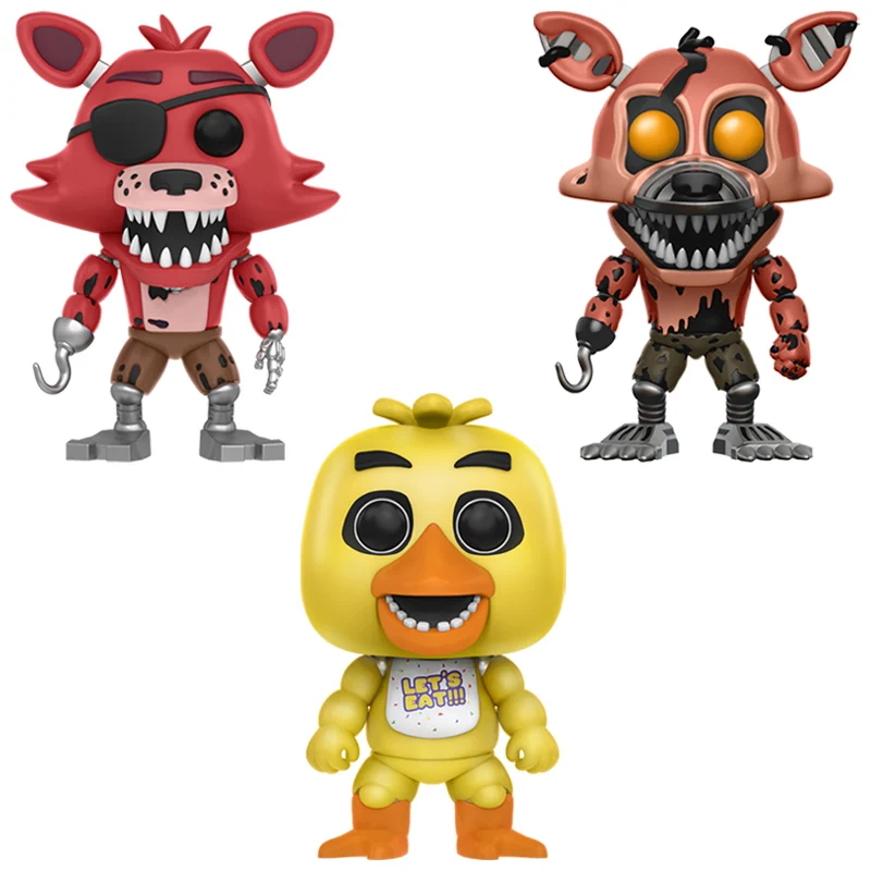 3 шт./компл. ПВХ фигурка героя аниме «Five Nights At Freddy's», «пять ночей куклы игрушки FNAF кошмар Бонни и Чика Фокси» из мультфильма для мальчика, с принтом Фредди 5 Fazbear кукол - Цвет: 3PCS