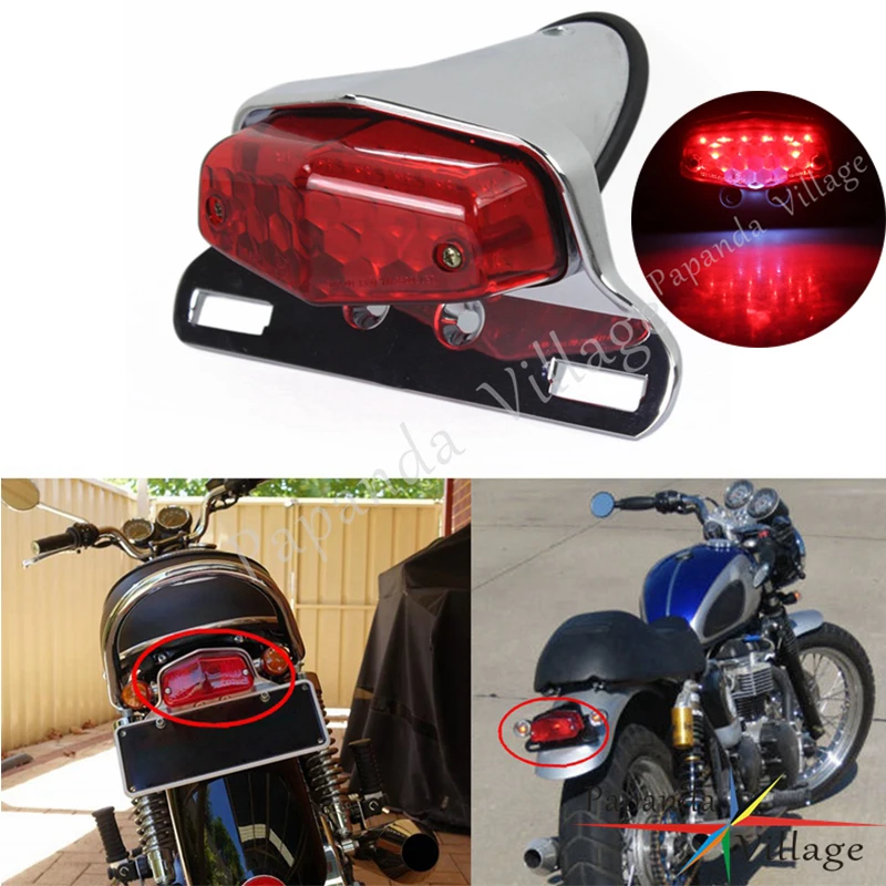 Универсальный светодиодный задний стоп сигнал для мотоцикла хром 12 в лампа
