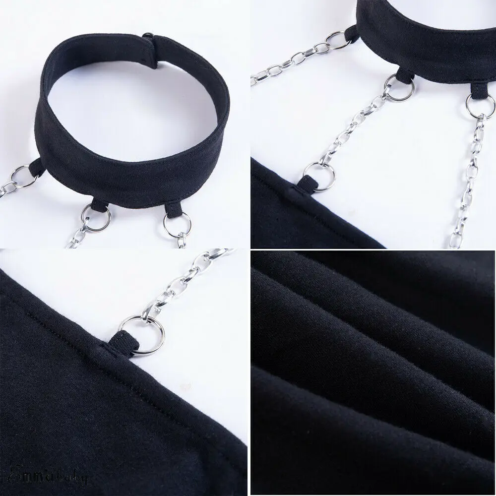 Женский сексуальный однотонный топ из металла в стиле панк короткий без рукавов