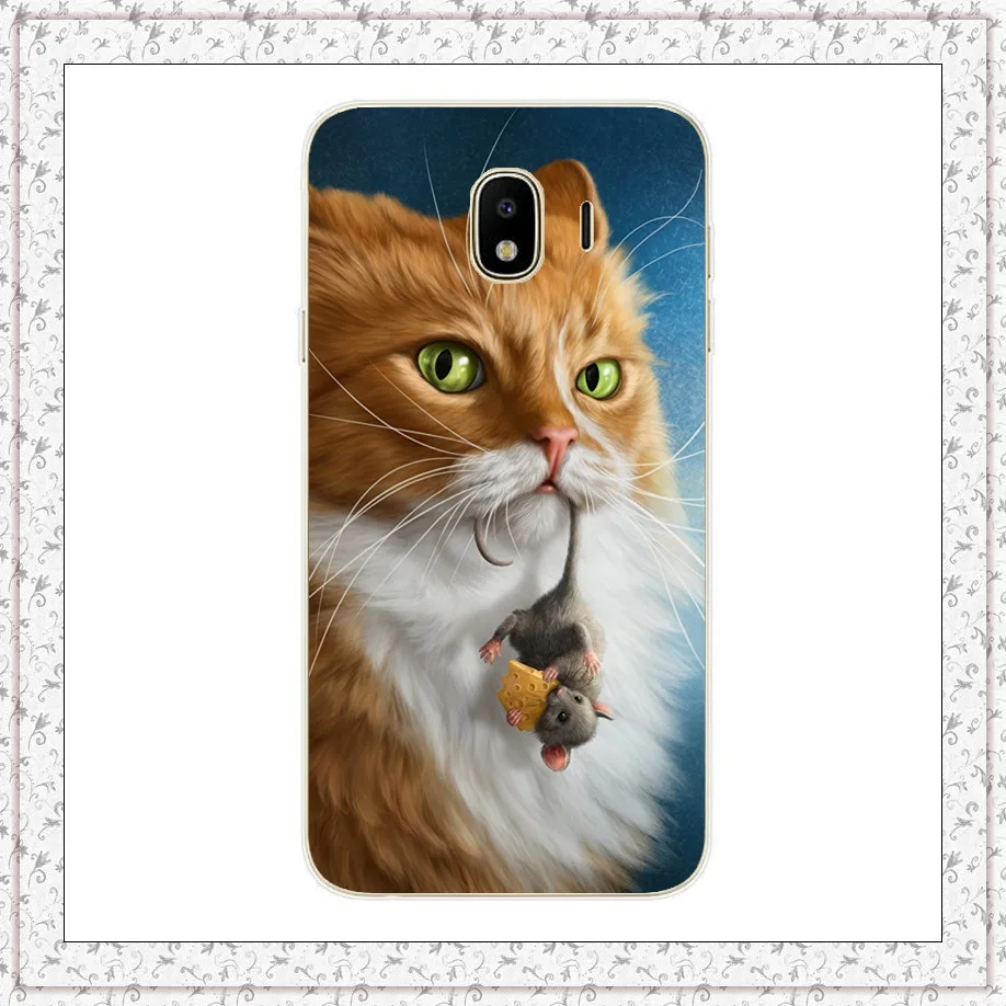 Catch a mouse Для samsung Galaxy J4 Чехол Мягкий силиконовый чехол для телефона чехол s для Coque samsung J 4 Plus j 400 415 F Чехлы бамперы Capa - Цвет: Catch a mouse