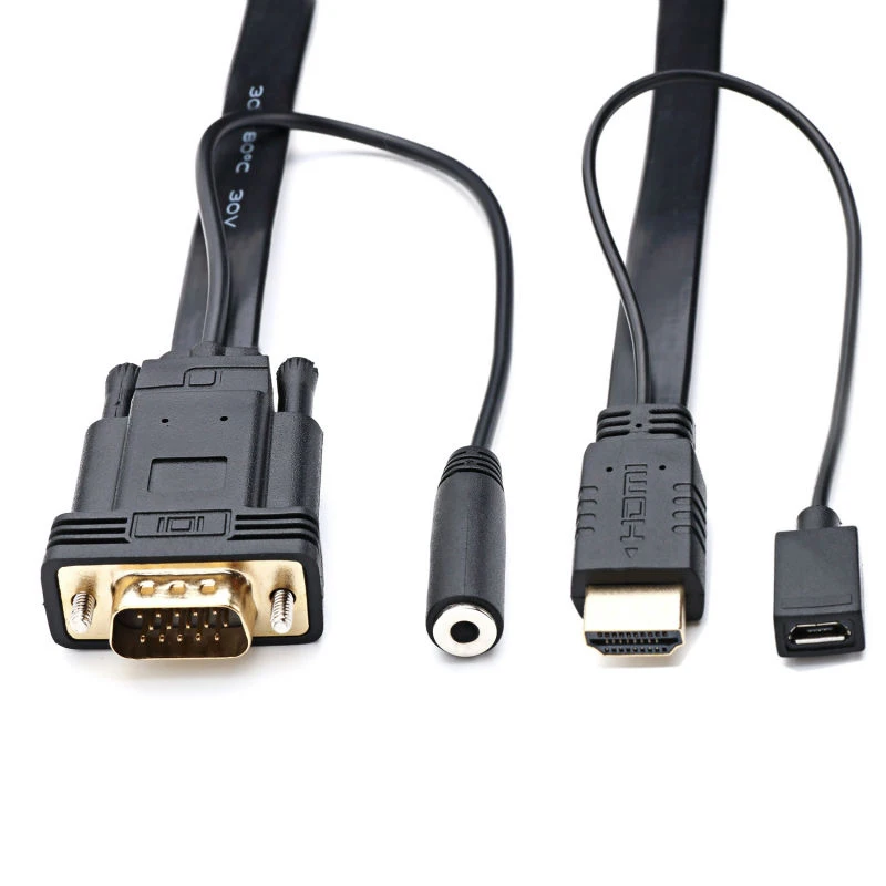 Кабель-адаптер Hdmi-Vga с аудио конвертером источником питания для ПК Hdtv Monitor 1080P |