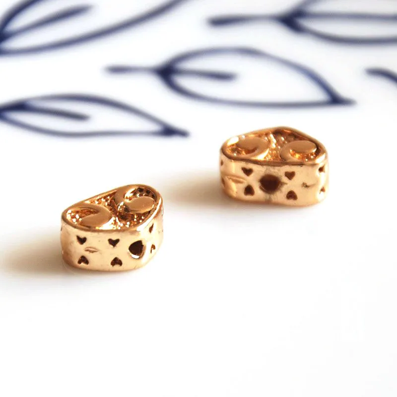 

10 pcs/lot gold plated heart spacer loose beads diy necklace bracelet necklace making jewelry craft findings