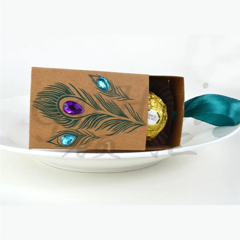 50 шт./лот винтажные конфетные коробки с птичьими перьями уникальный дизайн