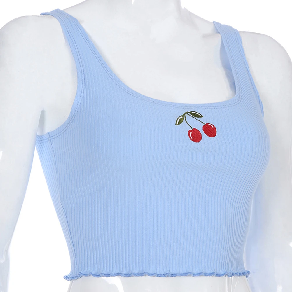 Майка из смесового хлопка эластичный Короткий Джемпер милый женский жилет