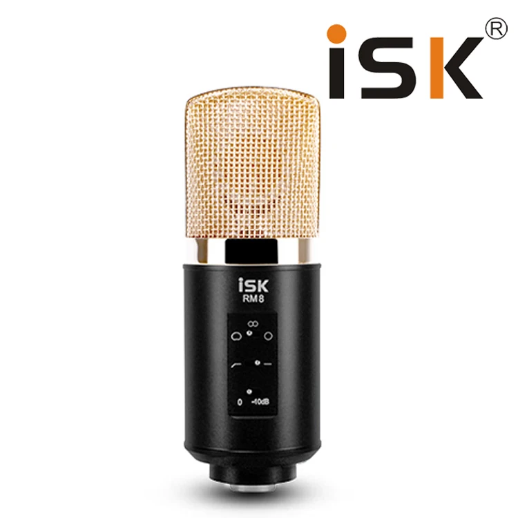ISK RM-8 профессиональный конденсаторный микрофон Система амортизатор+ Поп фильтр микрофон для Boardcasting и записи с Чехол посылка